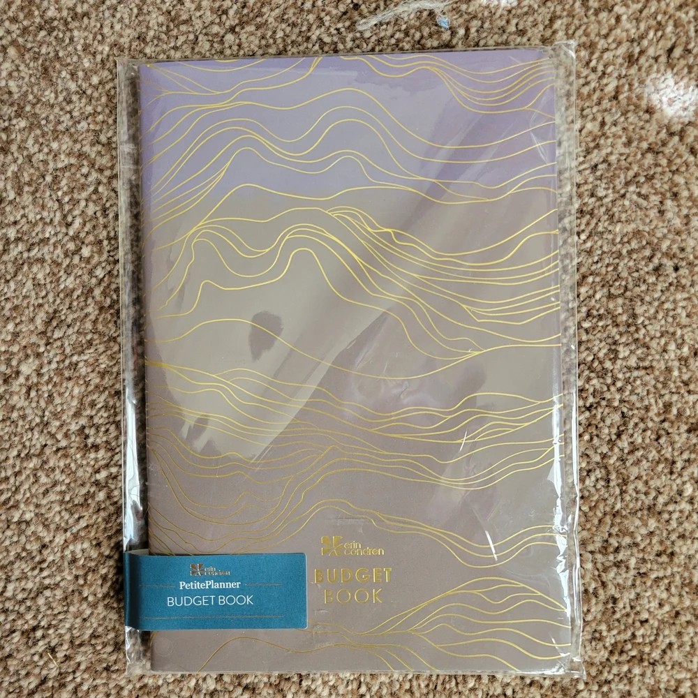 Budget Book Notebook with Gold Wave Design